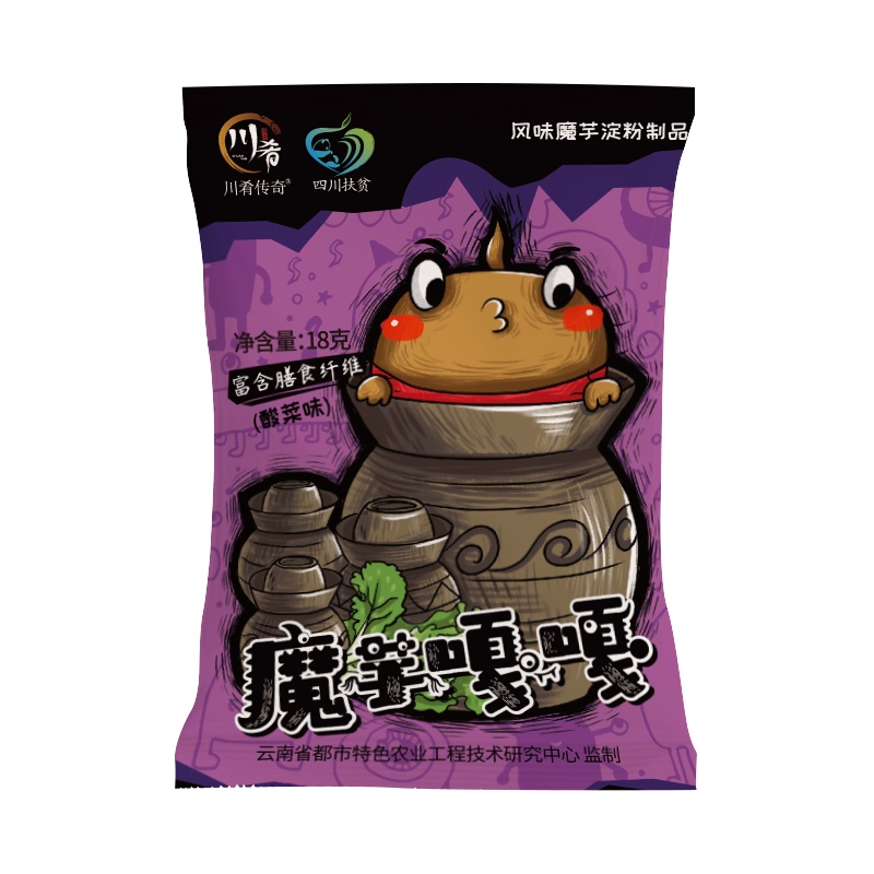 川肴传奇魔芋嘎嘎魔芋爽素毛肚18g*20包怀旧泡椒即速酸辣网红小吃零食磨芋丝