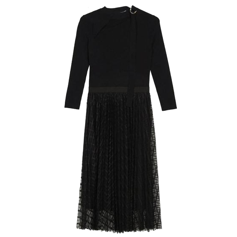 【专柜同款】高腰气质显瘦连衣裙中长款2019秋冬季新款女装韩版时尚洋气a字裙30094333