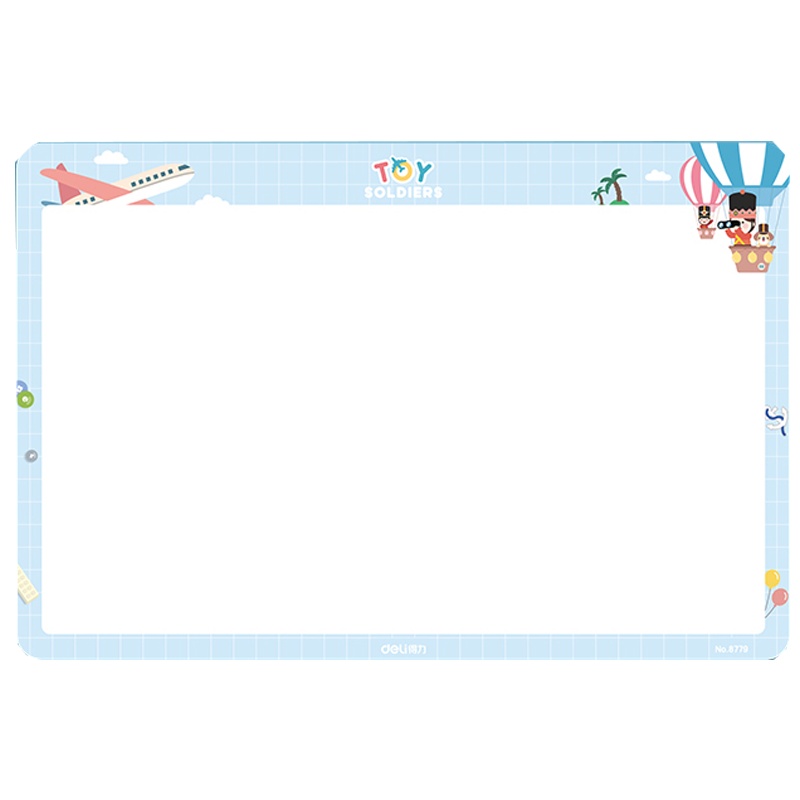 得力(deli)8779软白板600*400mm蓝色磁性软白板可擦写墙贴家用写字板儿童涂鸦板贴纸板学生教学办公商务软白板