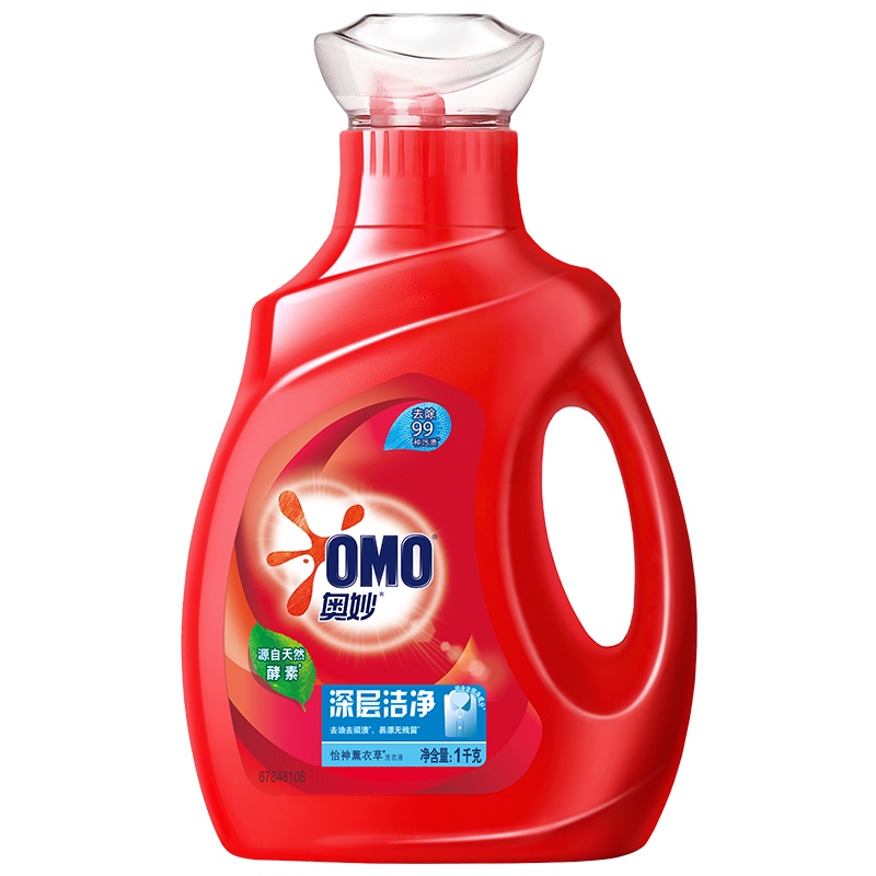 奥妙(OMO) 深层洁净洗衣液 1kg+400g 源自天然酵素 含衣领净成分(新老包装随机发货)[联合利华]
