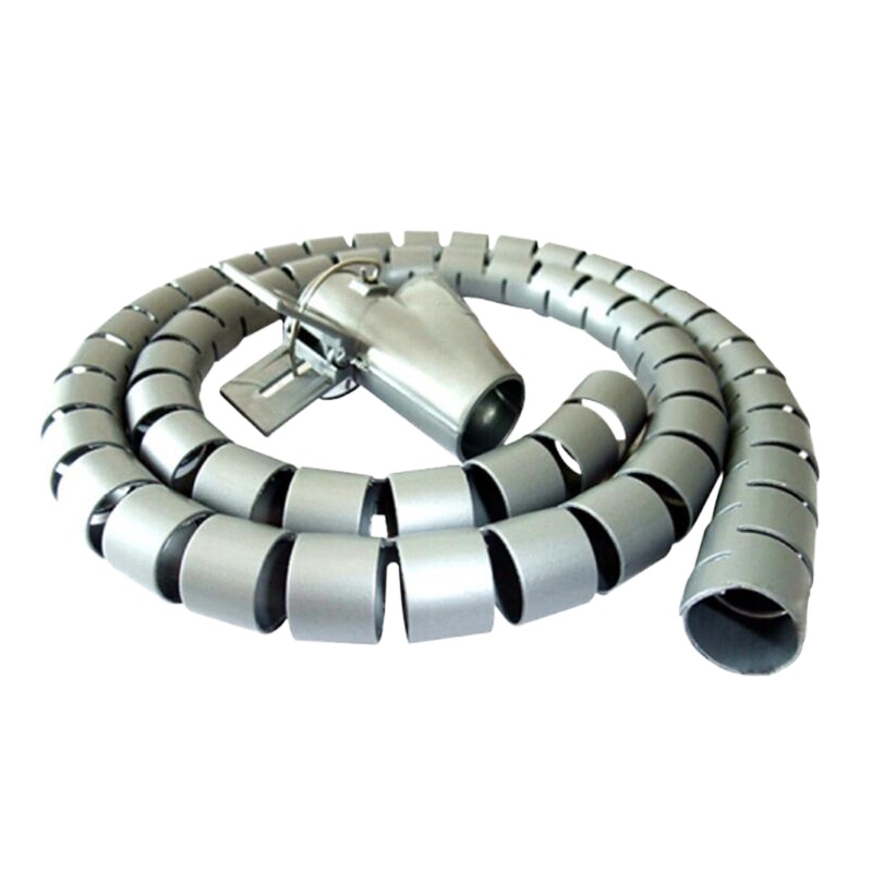 海斯迪克 gnjz-1378PE理线器包线管 配理线夹 电线整理缠线管护套 集线束线管电线管10米 银灰色 直径20mm