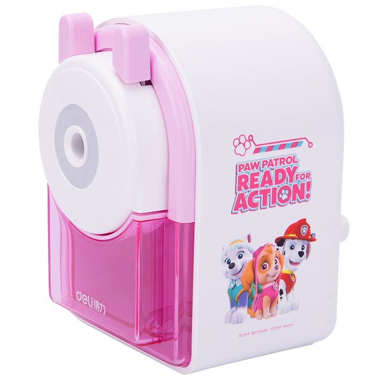 得力削笔机汪汪队立大功卷笔刀儿童用学生手摇安全多功能铅笔刀转笔刀三角铅笔转笔机削笔器素描刨刀便携0826FEN