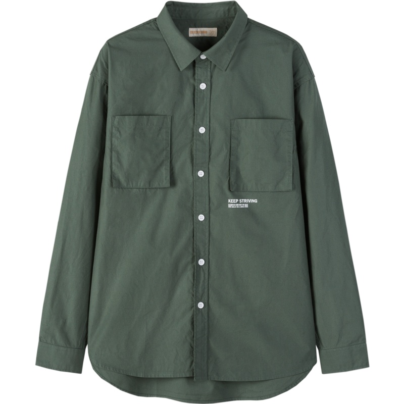 【满198减100预估价：65】森马长袖衬衣男装春季新款日系工装衬衫男纯棉上衣宽松潮衬衫