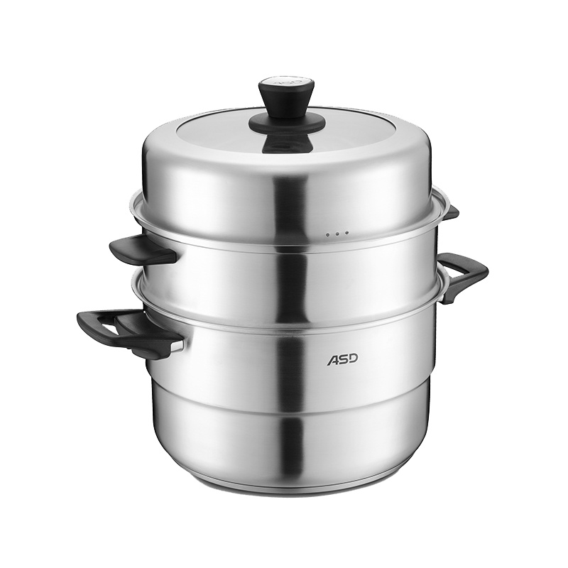 爱仕达(ASD) 蒸锅 QN1530 30CM复底304不锈钢 带蒸笼蒸屉 电磁炉通用 可作三层双层蒸锅