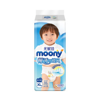 尤妮佳 moony 拉拉裤(男女通用) XL38片(12~22kg)加大号婴儿拉拉裤 畅透微风宝宝学步成长训练裤