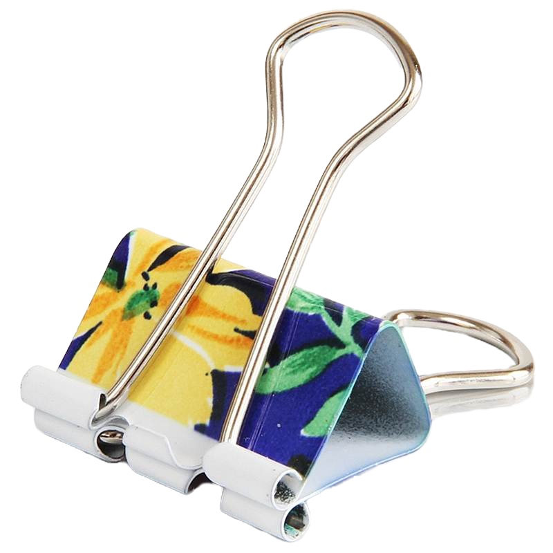 得力8494印花票夹筒装(混)(24只/筒)铁票夹 文件夹子 资料试卷夹 办公文具用品 夹子 长尾票夹 收纳用品