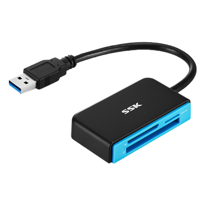 飚王(SSK)SCRM330多功能合一读卡器USB3.0高速读写支持TF/SD/CF等手机卡相机卡相机卡金属材质