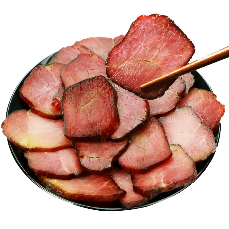 [中华特色]遵义馆 黔婆婆原味土猪肉腊肉火精肉纯瘦肉500g 贵州遵义特产烟熏腌制全瘦肉真空包装 西南