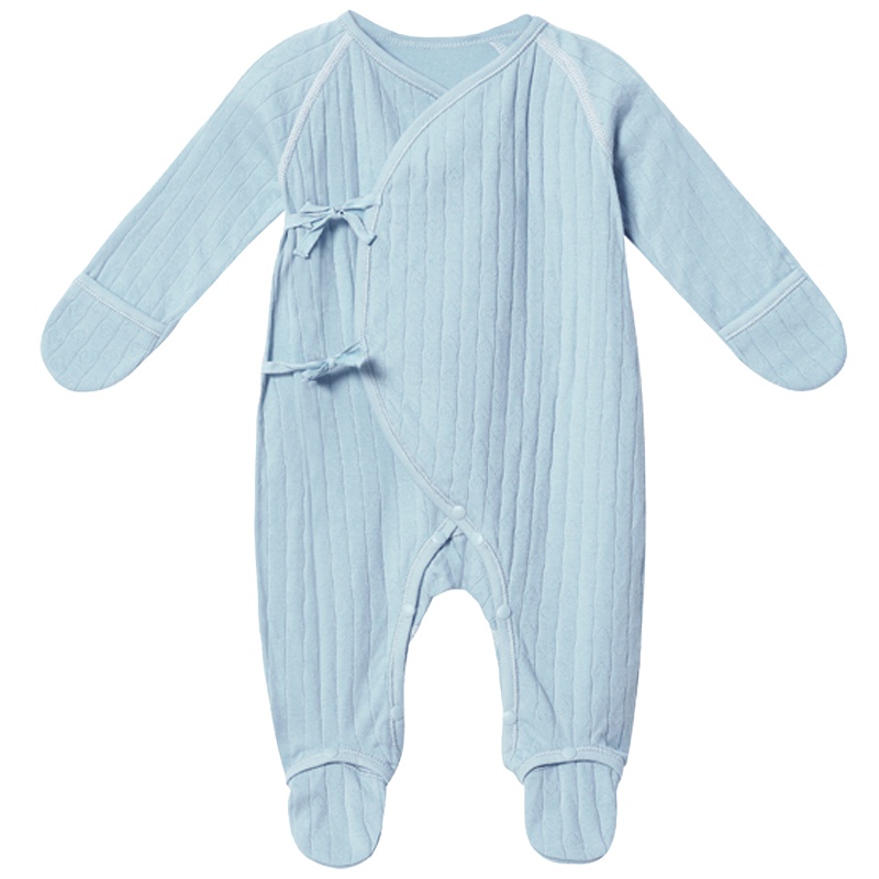惠惠童年 婴儿爬服5023 春秋衣服 0-3个月宝宝纯棉连体衣 初生儿长袖服装和尚服新生儿睡衣