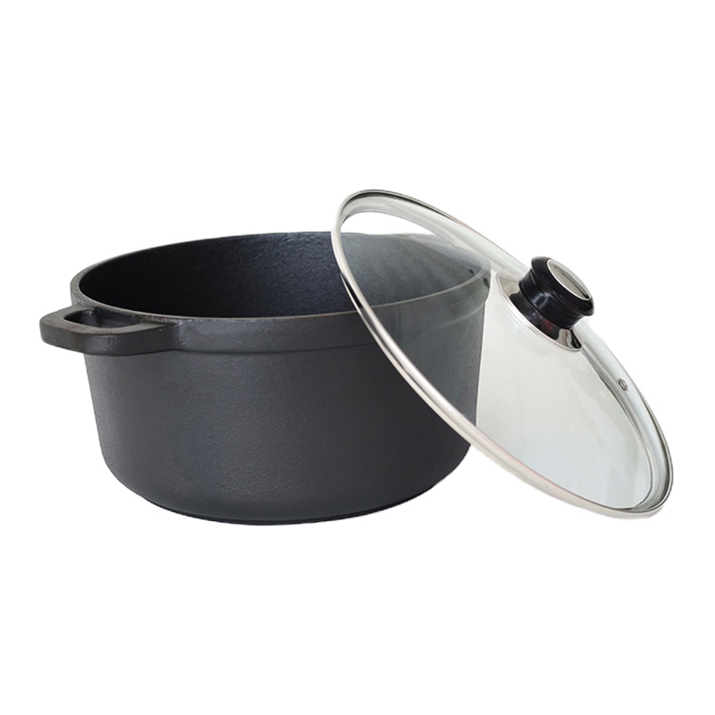 老式铸铁炖锅 汤锅 传统生铁锅 焖烧锅 荷兰锅 无涂层铸铁锅 FENGHOU 锅口28cm炖锅(铁盖)6-8人用