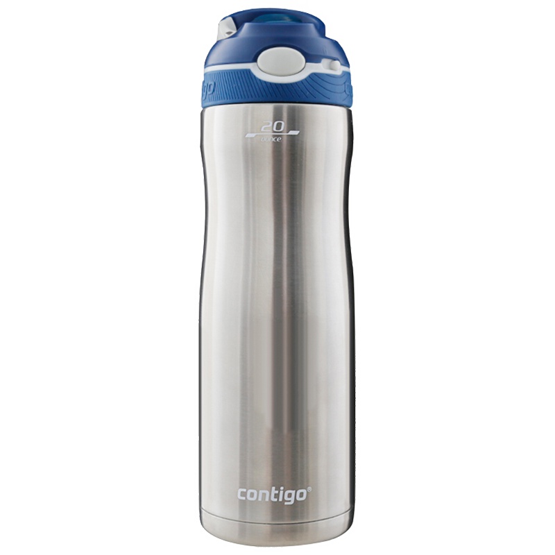 美国Contigo康迪克水杯不锈钢宝宝水壶男女学生水杯子运动锁扣吸管保温杯HBC-ASH047-蓝色杯盖 590ml