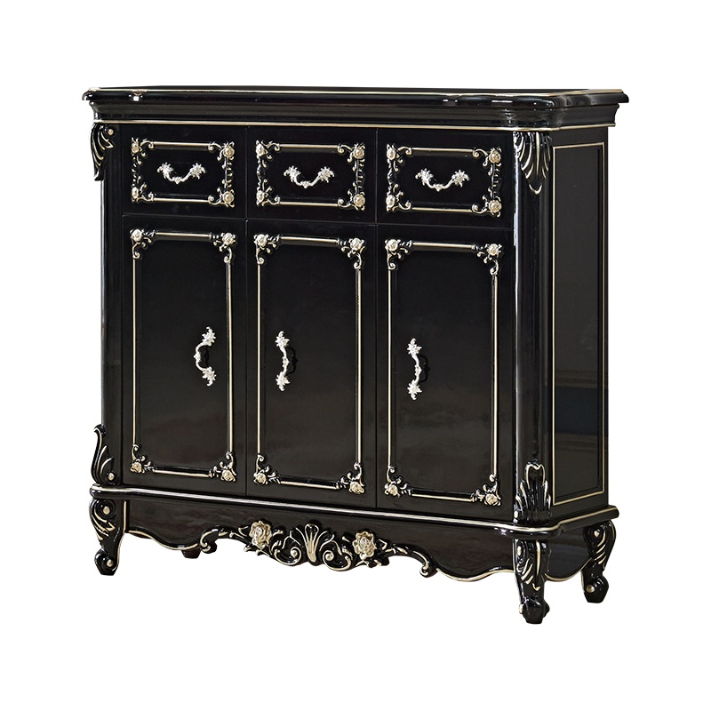 米括(MIKUO)欧式鞋柜客厅家具全实木美式双门鞋柜带抽屉三门鞋柜1.5米四门