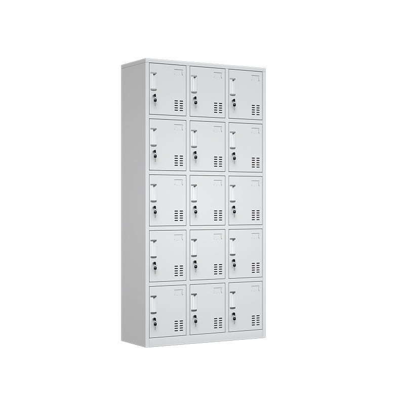 星岛更衣柜员工储物柜铁皮带锁储存柜健身房更衣室钢制宿舍柜子十五门更衣柜