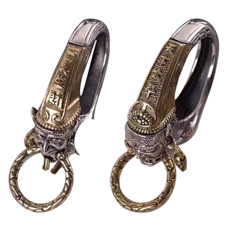 匠意空间 S925银黑白无常潮版钥匙扣