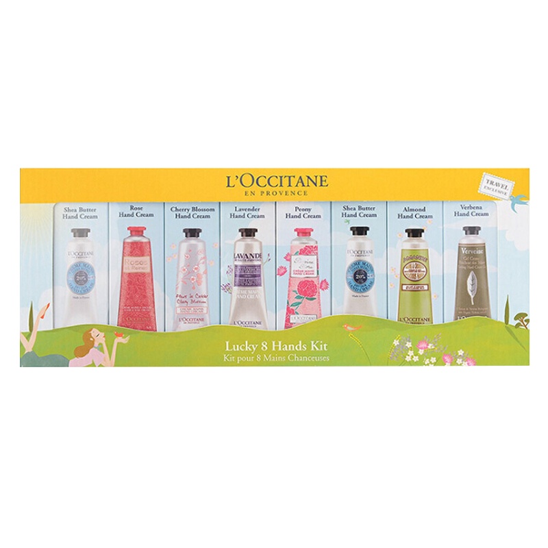 欧舒丹(L'OCCITANE) 护手霜8支装礼盒套装 甜蜜樱花保湿滋润补水大瓶护手霜套装 男女可用 30ml/支