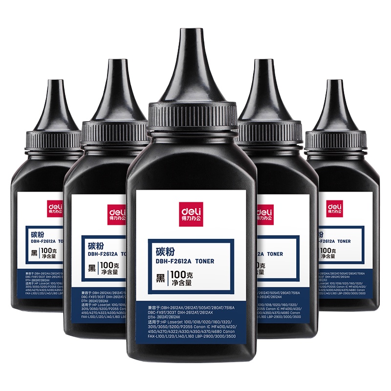 得力(deli)6瓶装DBH-F2612A6 硒鼓 2612搭配碳粉/墨粉1020plus