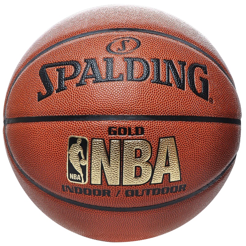 启康 Spalding斯伯丁篮球 74-606Y NBA金色经典 PU材质 全粒面 室内外通用 7号球