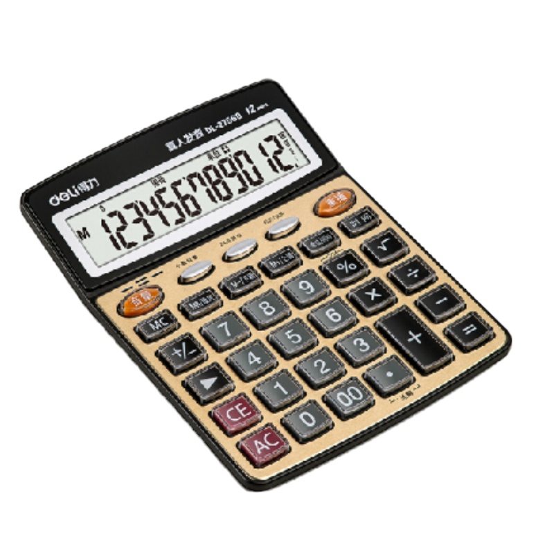 得力(deli)大屏金色面板语音计算器 办公用品 1541A