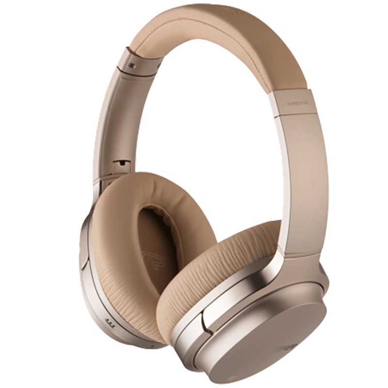 Edifier/漫步者 W860NB蓝牙无线耳机头戴式3.5mm插孔主动降噪耳机睡眠飞机 金色