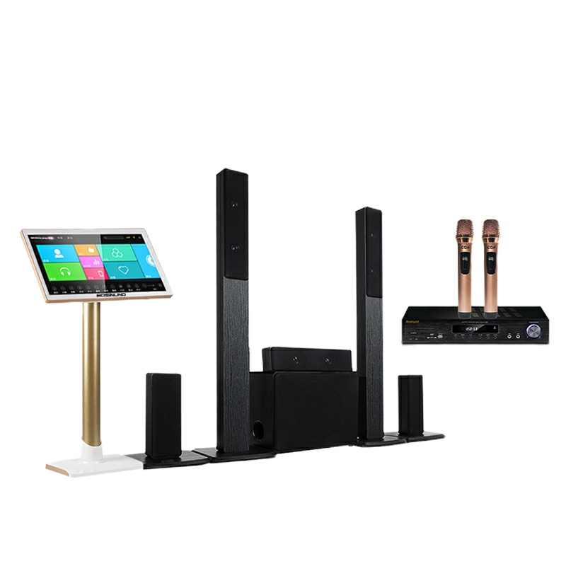 bosinund/博斯顿SD107S木质5.1声道套装家庭影院 KTV音响点歌机套装全套卡拉OK立柱影院单独功放蓝牙