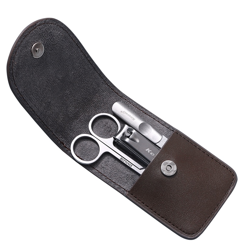 韩国进口指甲刀套装 KB303 深啡 指甲剪平口指甲钳