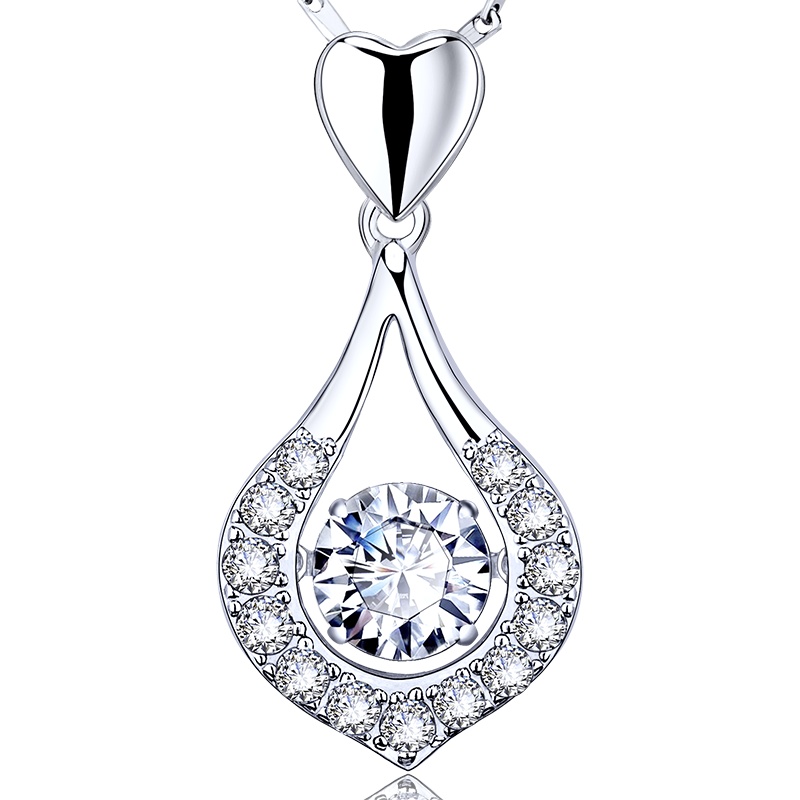 MyMiss925银镀铂金日韩风格项链女水滴项链 银吊坠锁骨链情人节礼物送恋人