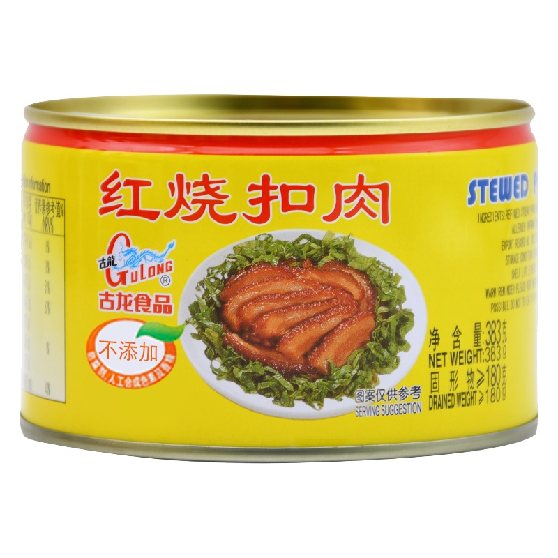 古龙食品红烧扣肉罐头下酒菜卤味下饭熟食厦门特产即食速猪肉383g
