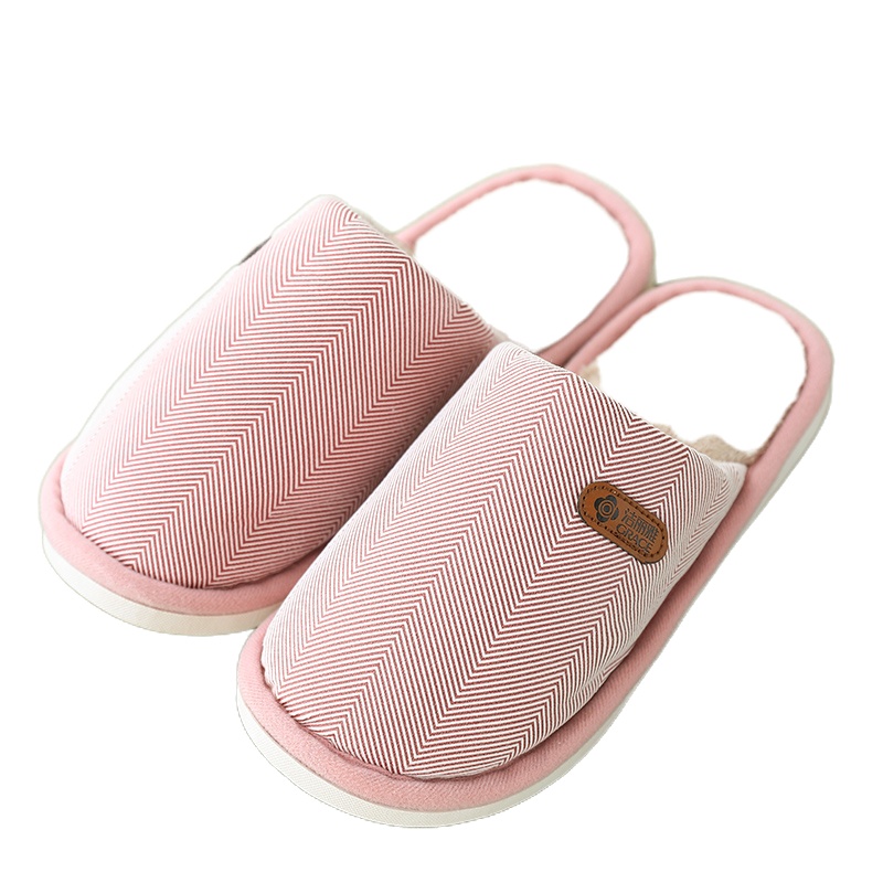 洁丽雅棉拖鞋居家用厚底保暖防滑秋冬季室内加绒毛拖鞋