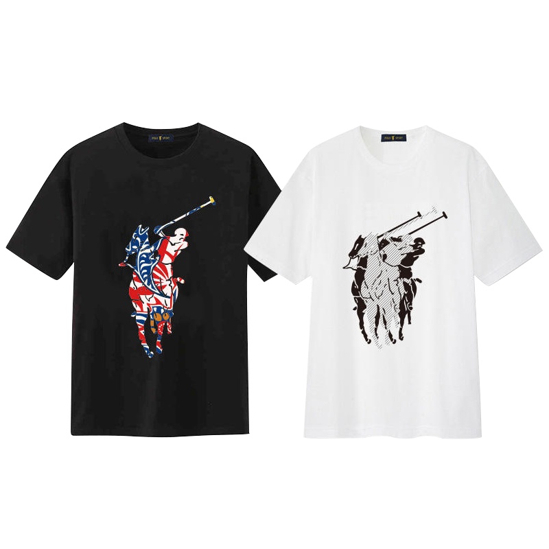 POLO SPORT 夏季男女同款圆领短袖T恤 三马标+彩纹马标 精品两件礼盒装