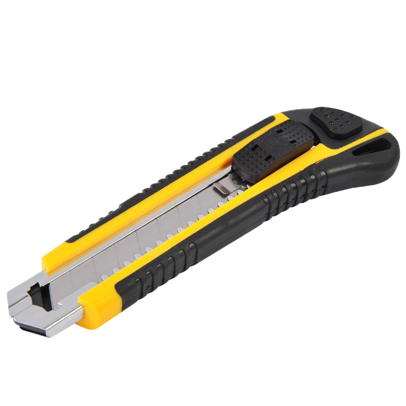 广博(GuangBo)MG5411金属美工刀 18mm大号裁纸刀重型裁剪刀 快递拆封刀 自动固定刀片颜色随机