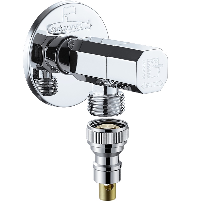 潜水艇全自动洗衣机专用水龙头接头家用全铜自动止水嘴46分三角阀F003