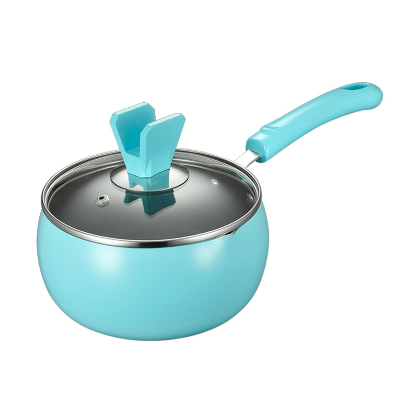 爱仕达(ASD)新不粘奶锅16cm 带蒸格小蒸汤锅 加厚隔热防烫婴儿宝宝辅食锅 持久耐用易清洗不粘锅大容量 燃气明火专用