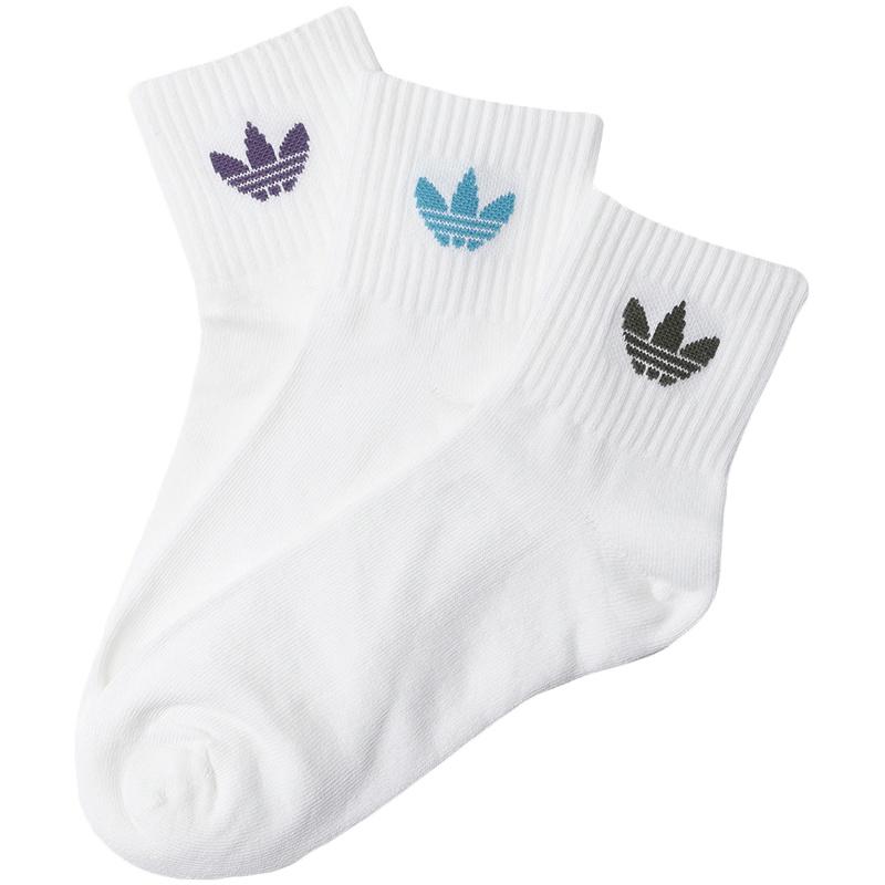 阿迪达斯三叶草男女袜子LOGO款情侣袜三双装运动袜GD3572