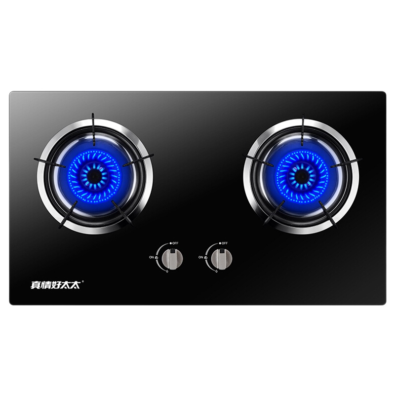 真情好太太 钢化玻璃燃气灶双灶台嵌两用煤气灶台式大火力燃气炉钢化玻璃4.0KW大火力JZY-AY299 (液化气)