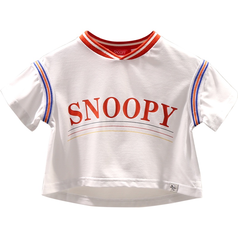 史努比(SNOOPY)女童吊腰短袖T恤儿童春夏季女孩子衣服宝宝运动休闲T恤时尚卡通衣服SP02GT6039T
