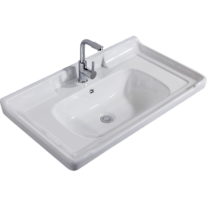 一体洗手盆单盆半嵌入台上盆古达洗衣盆阳台卫生间陶瓷洗脸盆大理石盆