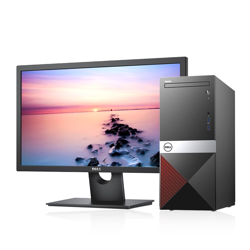 戴尔(DELL)新品 成就Vostro3890 商用 台式电脑 27英寸屏 定制(Intel i5-11400 4GB 1TB+256GB 集显 Win10 无光驱 网络同传)