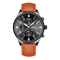 正品博雅哲(BOYZHE)全自动机械表男表英伦休闲瑞士时尚防水夜光商务复古手表潮流国产名牌手表