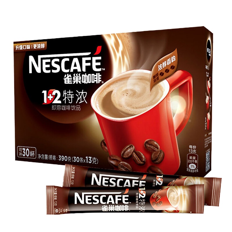 雀巢(Nestle) 1+2特浓 13g*30条/盒*2盒