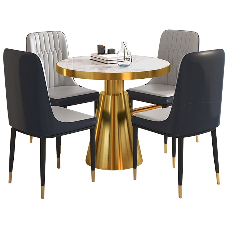 创世人 一桌四椅组合北欧轻奢商务简约现代会客室小型会议桌接待休息区洽谈桌椅