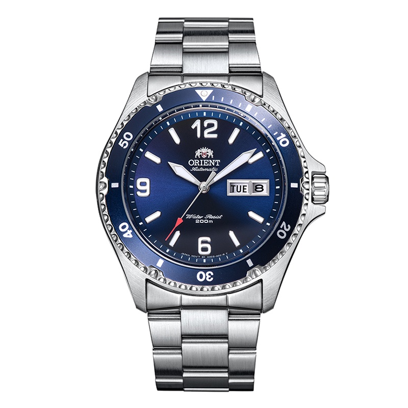 东方双狮（ORIENT）潜水表全自动机械手表200米防水表男表时尚水鬼 数字蓝盘FAA02002D9