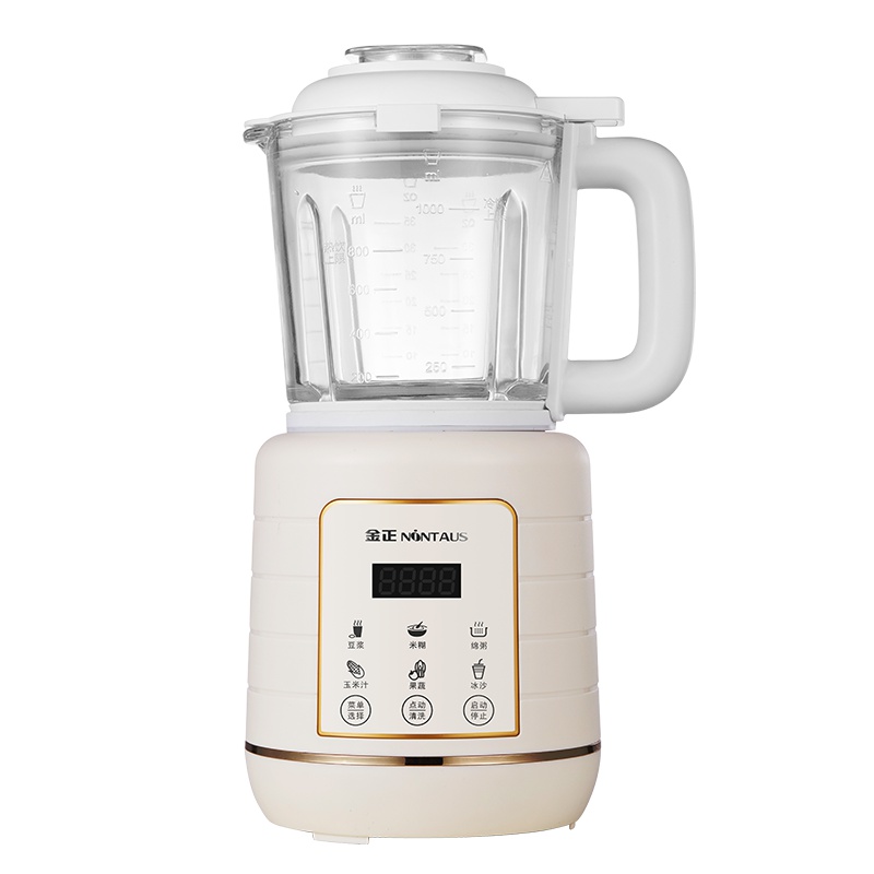 金正(NiNTAUS)破壁料理机 加热全自动 家用料理 加热多功能养生机豆浆机破壁免滤 米黄色PB22