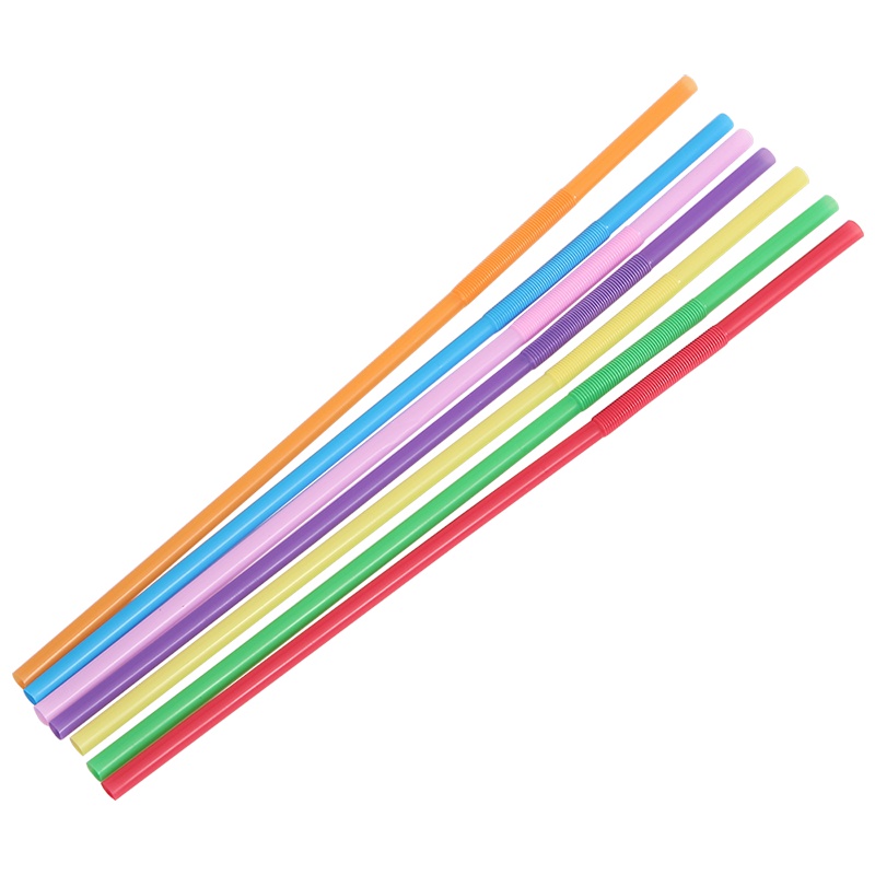 欧润哲 吸管 一次性塑料吸管 可弯型彩色艺术吸管一次性餐具 300支