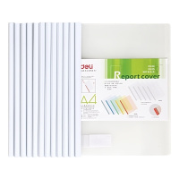 得力 5534 加厚A4抽杆文件夹 粗1cm 白 12只/组