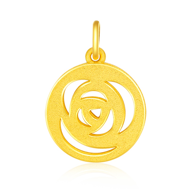 金一 足金黄金镂空花朵精品女士 黄金吊坠 玫瑰花时尚吊坠送女友送妈妈（计价） ABB010