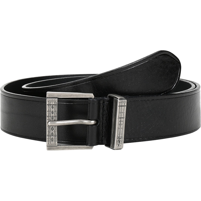 SAINT LAURENT 圣罗兰 男士皮革仿古针扣式皮带腰带 530183 0IH0D