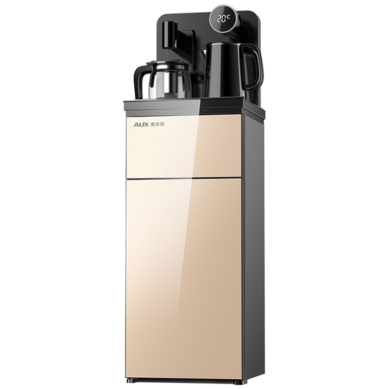 奥克斯/AUX 自营茶吧机 金色 遥控自动上水 冷热即热饮水机家用养生茶饮机安全童锁下置式桶装水净水YCB-0.75C