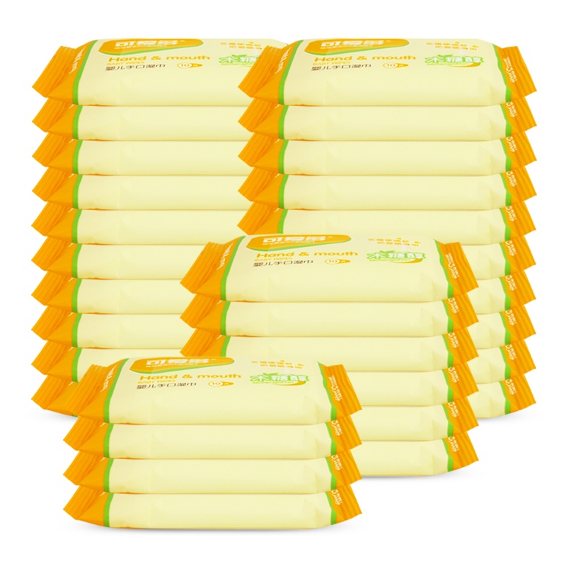 可爱多婴儿幼儿新生儿宝宝手口专用木糖醇柔湿巾湿纸巾10抽*30包小包便携