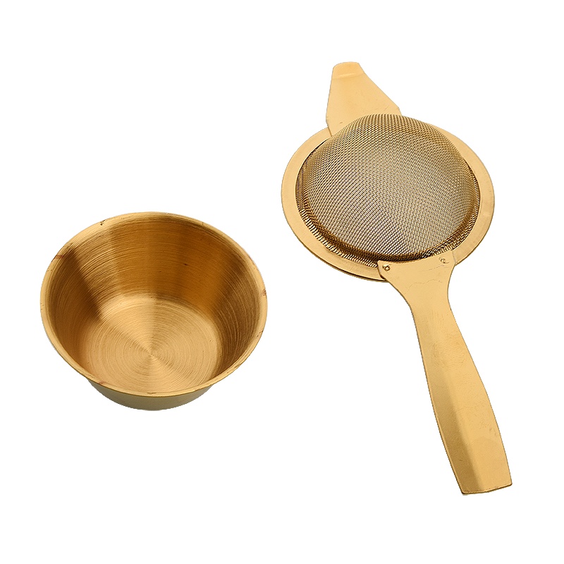 304不锈钢金色茶叶过滤器复古茶漏滤茶器茶隔茶滤泡茶器茶具配件