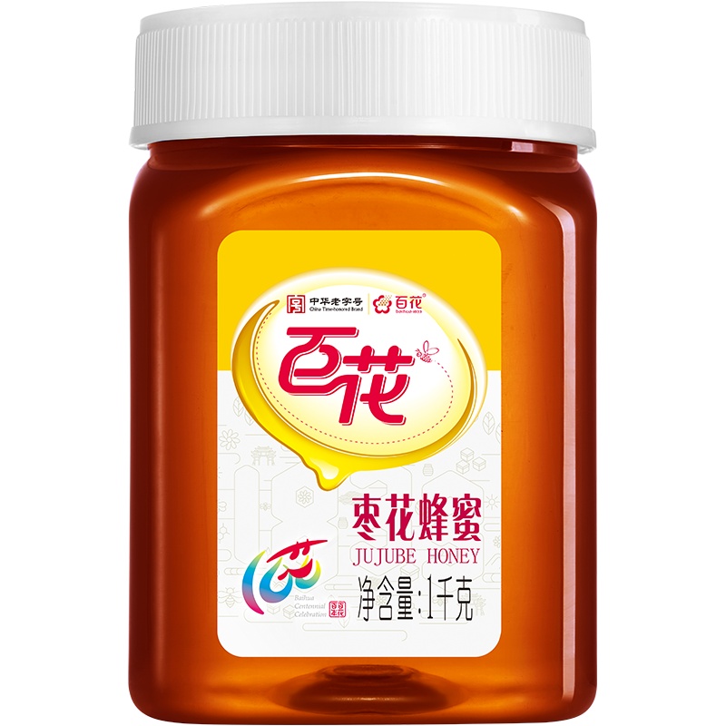 中华老字号百花牌枣花蜂蜜1000g天然枣花蜜量贩装